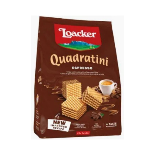 Loacker Quadrettini Chocolate Filled Wafer Cubes 110g 1 Pack