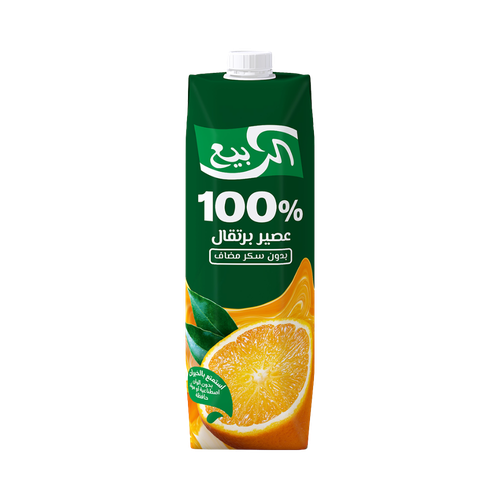 عصير الربيع 100% برتقال بدون سكر مضاف 1 لتر عبوة واحدة