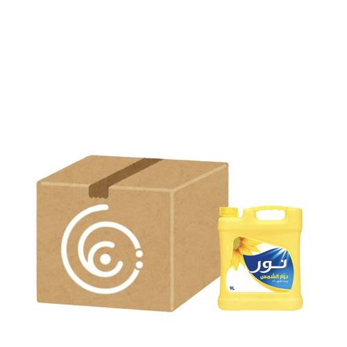 زيت نور دوار الشمس 9 لتر 2 جالون في الكرتون 