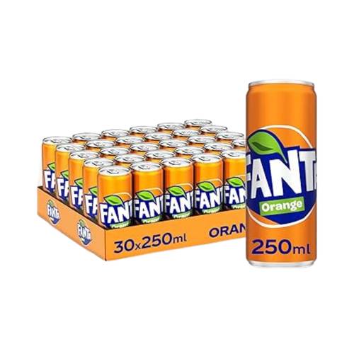 Fanta Orange, 30 x 250ml cans per carton