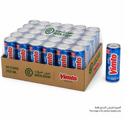 Vimto Sparkling Drink with Refreshing Blueberry Flavor 250ml - Carton containing 30 bottles