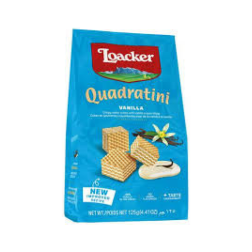 Loacker Quadratini Wafers with White Chocolate Vanilla Filling 125g (1 sachet)