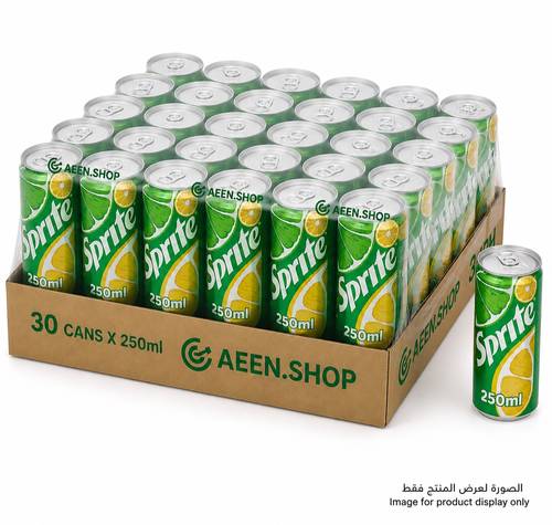 Sprite Natural Lemon Flavor 250ml - Carton containing 30 cans
