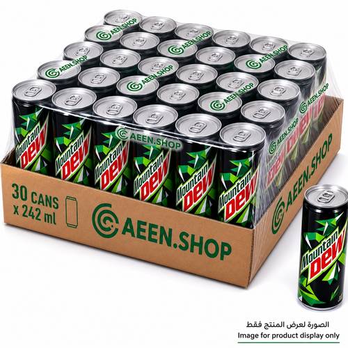 مشروب غازي ماونتن ديو علب 242 مل - كرتون يحتوي على 24 عبوة