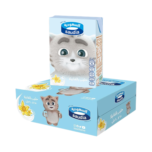 Saudia Vanilla Milk 200ml 18 Packs in Carton