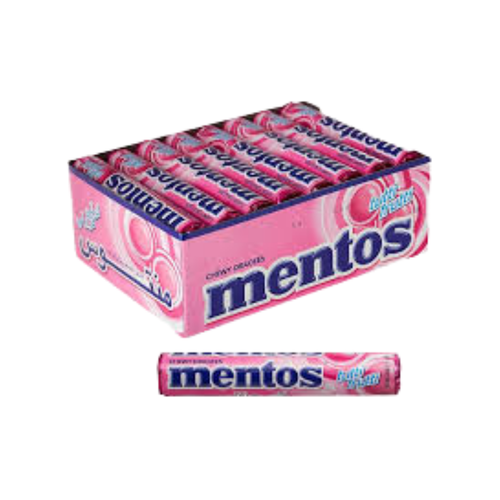 Mentos Candy Tutti Frutti 29g x 24, packaged in a carton