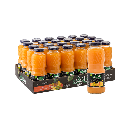 Ranch Juice Cocktail Mango Grape 300ml 24 Glass Bottles in Carton