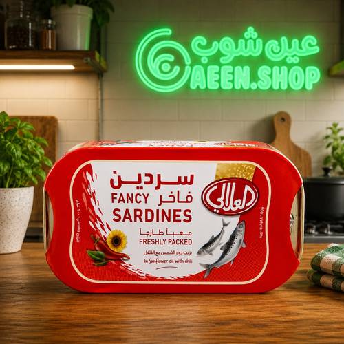 سردين العلالي الفاخر في زيت دوار الشمس والفلفل الحار 100 جرام - عبوة واحدة