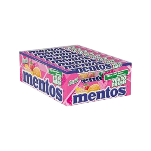 Mentos Candy Mixed Fruit Flavor 29g x 24, Packaged in a Carton