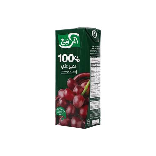 Al Rabie Juice 100% Grape No Added Sugar 185ml 18 Packs in a Carton