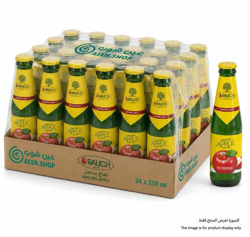 عصير تفاح راوخ الفاخر والمنعش 250 مل - كرتون ضيافة يحتوي على 24 عبوة زجاج