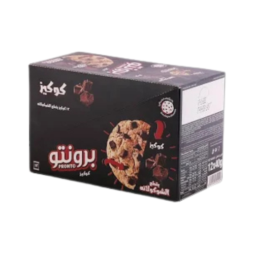 Pronto Chocolate Chip Cookies 1 = 40g, 12 pieces per carton