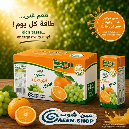 Al Rai Grape & Orange Cocktail Juice 125ml 24 Packs in Carton