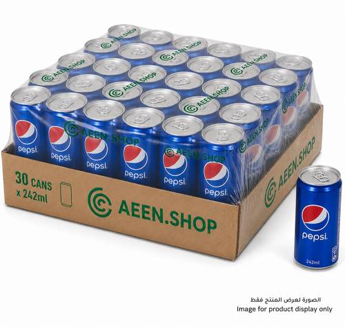 مشروب غازي بيبسي علب 242 مل - كرتون يحتوي على 30 عبوة