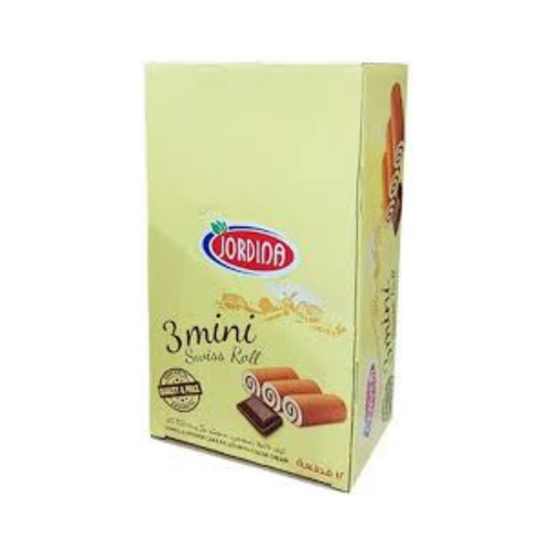 Jordana Chocolate Swiss Roll Cake 1 = 40g, 12 pieces per carton