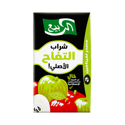 Al Rabie Apple Juice 250 ml, 18 packs in a carton