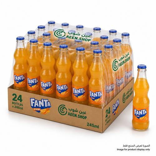Fanta Orange Soft Drink, 245ml Glass Bottles - Carton containing 24 bottles