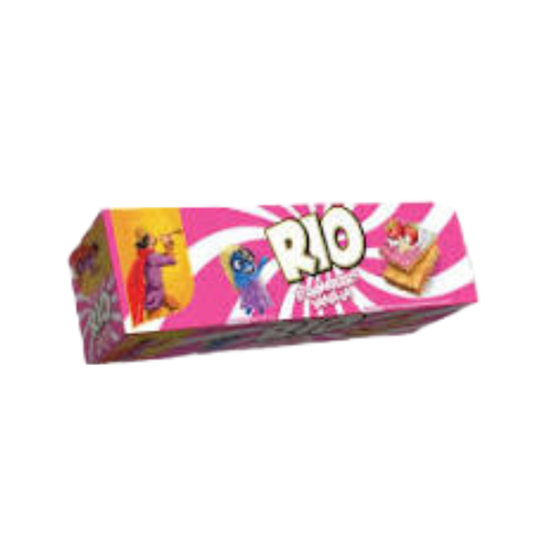 Rio 2-layer biscuits filled with strawberry and vanilla, 105g, single pack