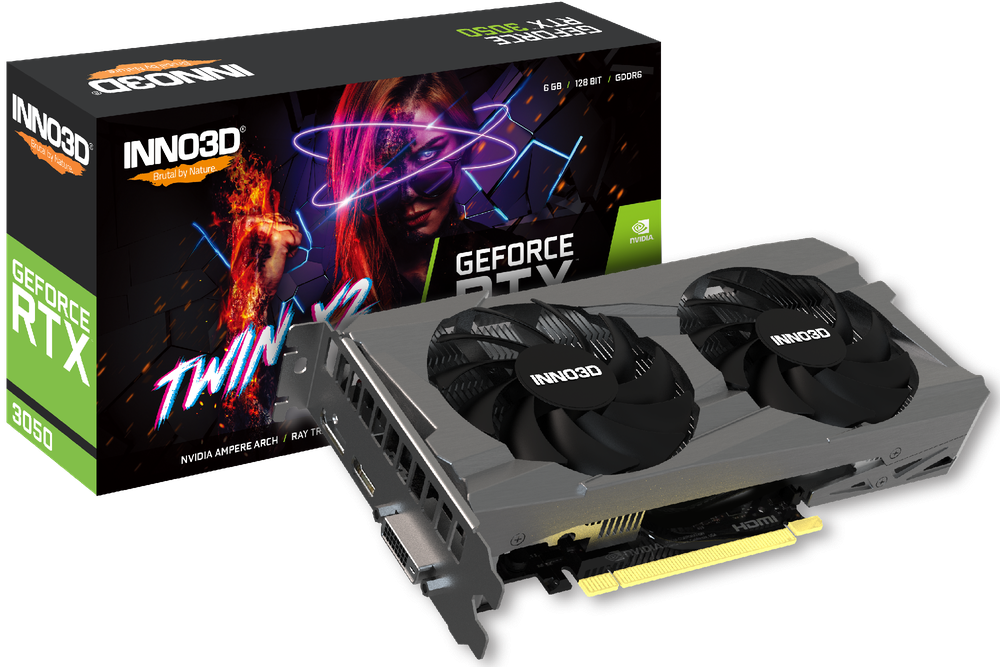 INNO3D GEFORCE RTX 3050 6GB TWIN X2 كرت شاشة 3050 مروحتين 