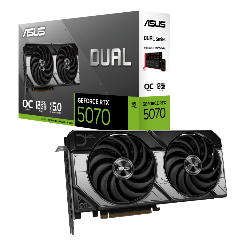 ASUS Dual RTX 5070 12GB OC Edition كرت شاشة اسوس 5070