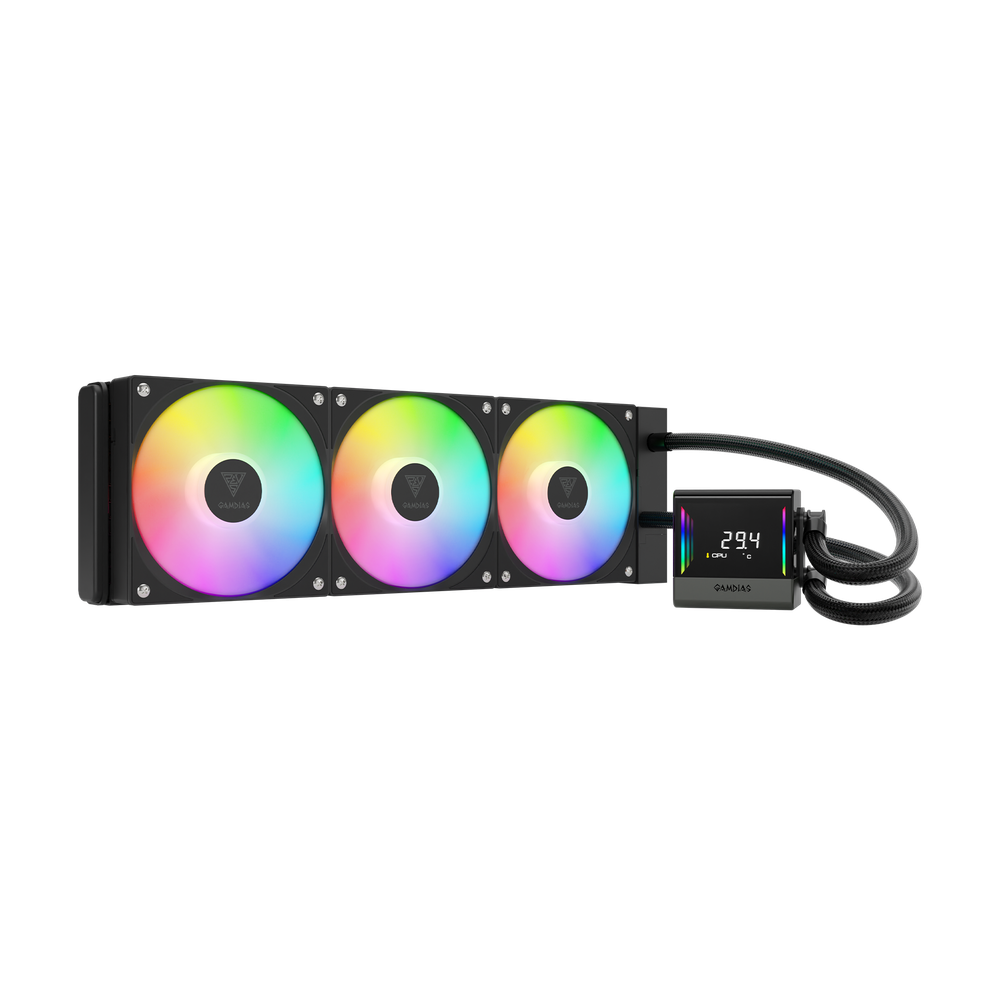 Gamdias CHIONE E4-360 Hydeaulic 1800 RPM  مبرد مائي من غامدياس 3 مراوح