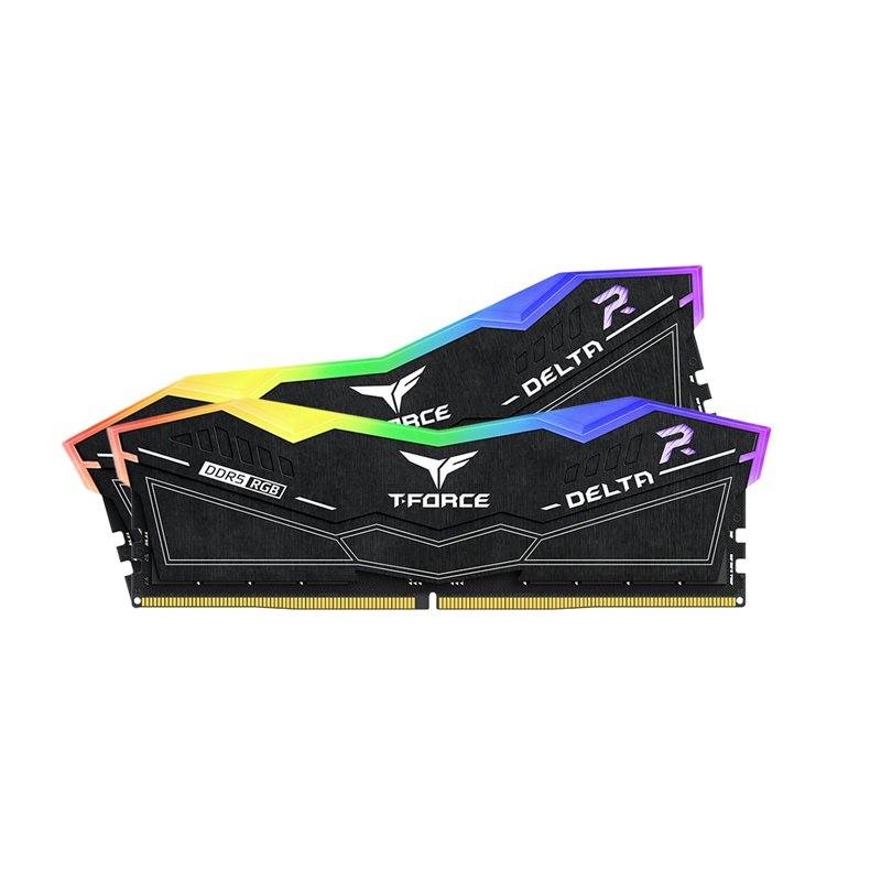T-FORCE DELTA RGB BLACK UD-DDR5 16GB ( 8X2 ) 5600 رام تيم قروب ديلتا 16 قيقابايت اسود 
