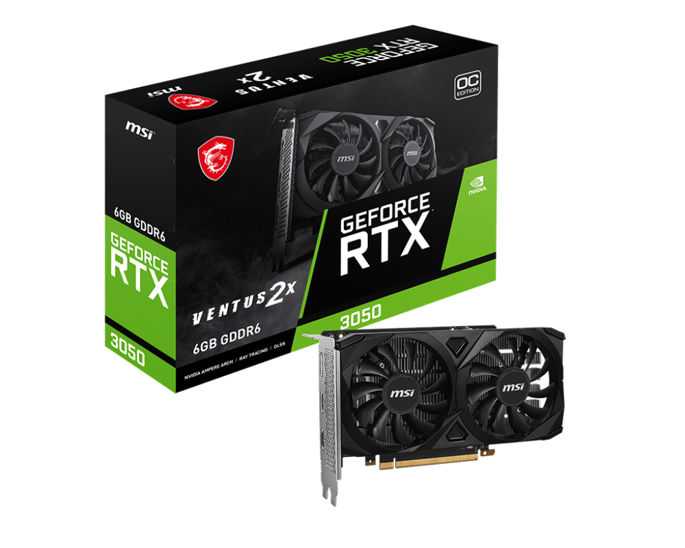 MSI RTX 3050 VENTUS 2X 6G OC كرت شاشة من ام اس اي 