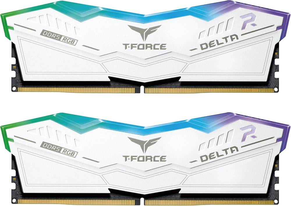 T-FORCE DELTA RGB White UD-D5 64GB (2×32GB) 6000Mhz