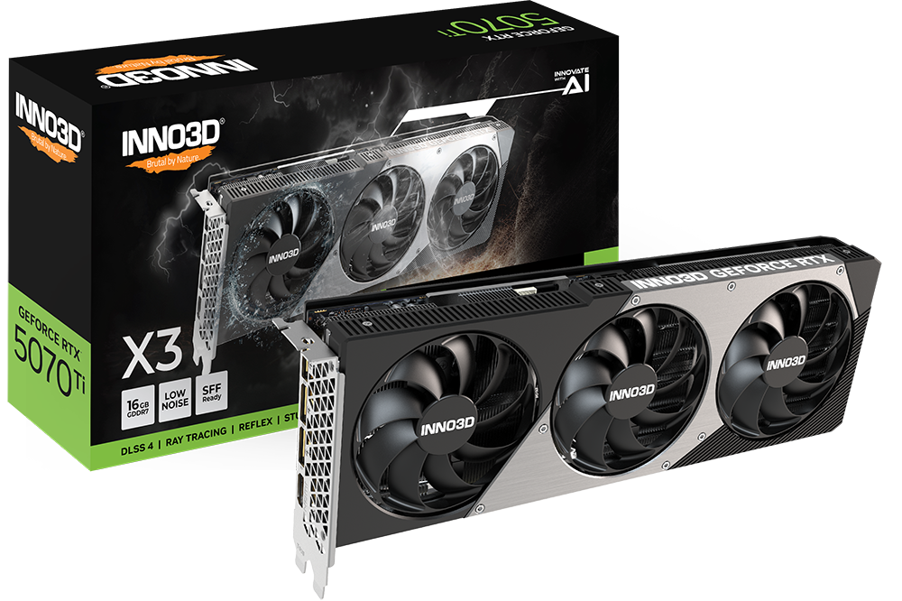 INNO3D GeForce RTX 5070 Ti X3 كرت شاشة 5070 تي أي 3 مراوح
