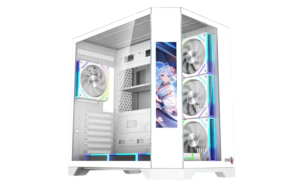 SPEAR Monitor White ATX DOST 60 Plus S-18 كيس سبير مع شاشة عرض 