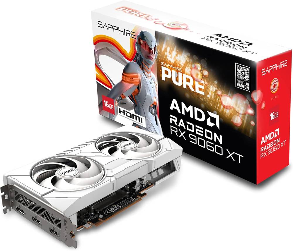 SAPPHIRE PURE AMD Radeon RX 9060 XT 16GB كرت شاشة AMD 16 قيقا