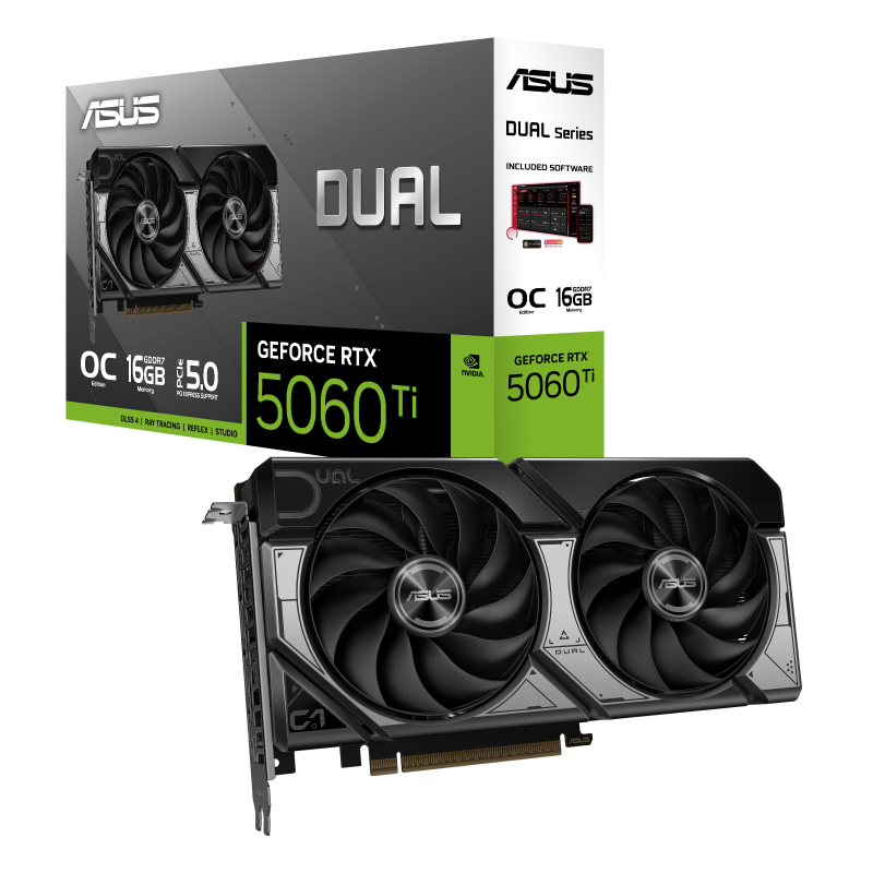 ASUS Dual RTX 5060 Ti 16GB GDDR7 OC  كرت شاشة اسوس 