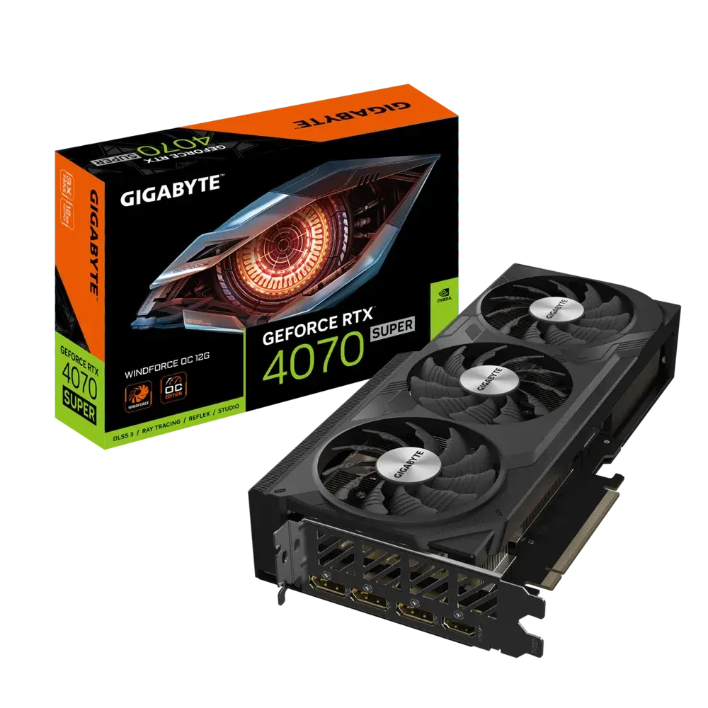GİGABYTE 4070 SUPER WINDFORCE OC 12G كرت شاشة من قيقا بايت 4070 سوبر 