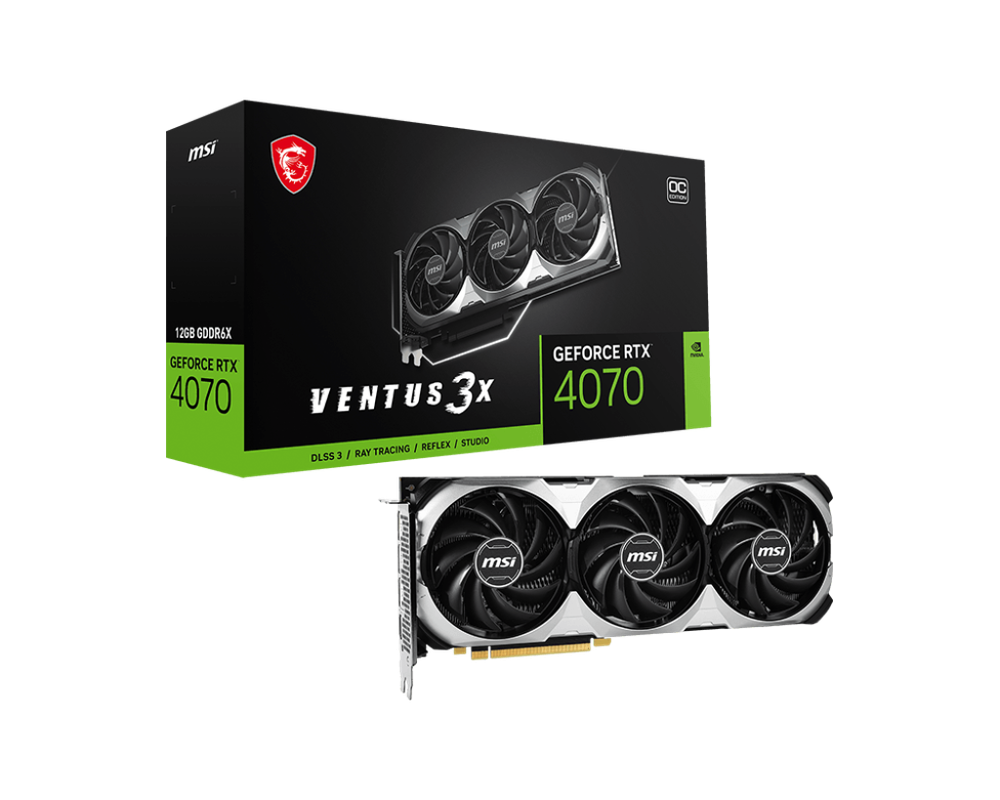 MSİ RTX 4070 VENTUS 3X 12GB OC كرت شاشة من ام اس اي فينتوس 12 قيقابايت 