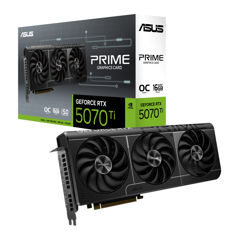 ASUS PRIME RTX 5070 Ti 16GB GDDR7 OC كرت شاشة اسوس 16 قيقابايت