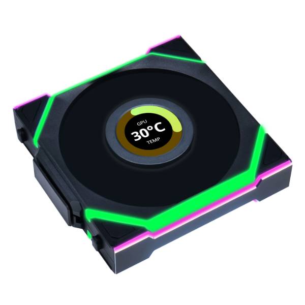  Lian Li UNI FAN SL120-1 Wireless LCD Fan LCD مراوح ليان لي مع شاشة 