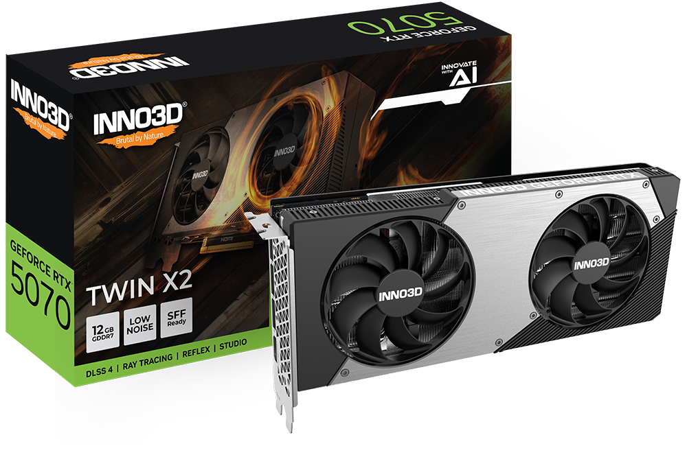 INNO3D GeForce RTX 5070 TWIN X2 كرت شاشة 5070 مروحتين