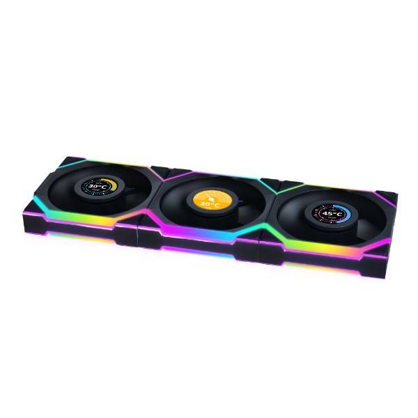 Lian Li UNI FAN SL120 Wireless LCD Fan LCD مراوح ليان لي مع شاشة 