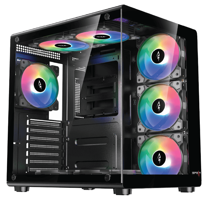 SPEAR STRIKE G210 ATX Mid Tower Case Black كيس سبير باللون الاسود
