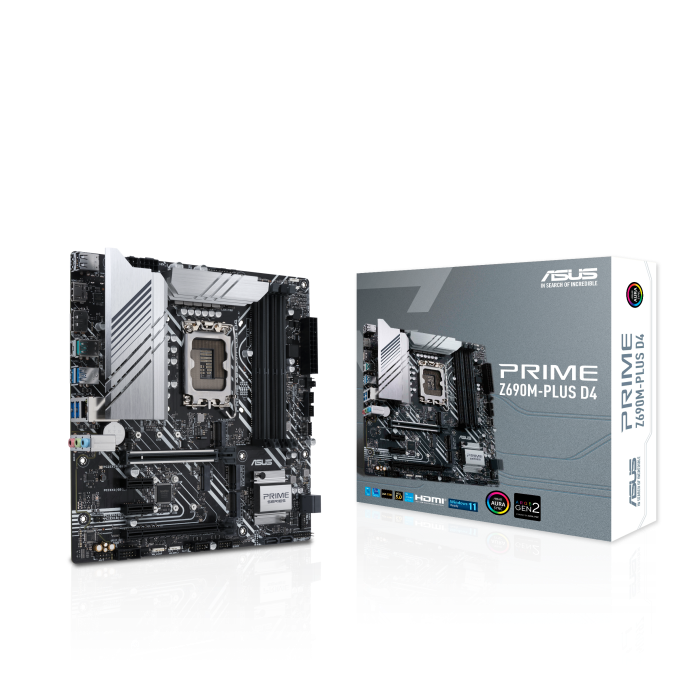  ASUS PRIME Z690M-PLUS D4 motherboard for 12th gen intel cpu's مذربورد من اسوس برايم للجيل ال12 من معالجات انتل