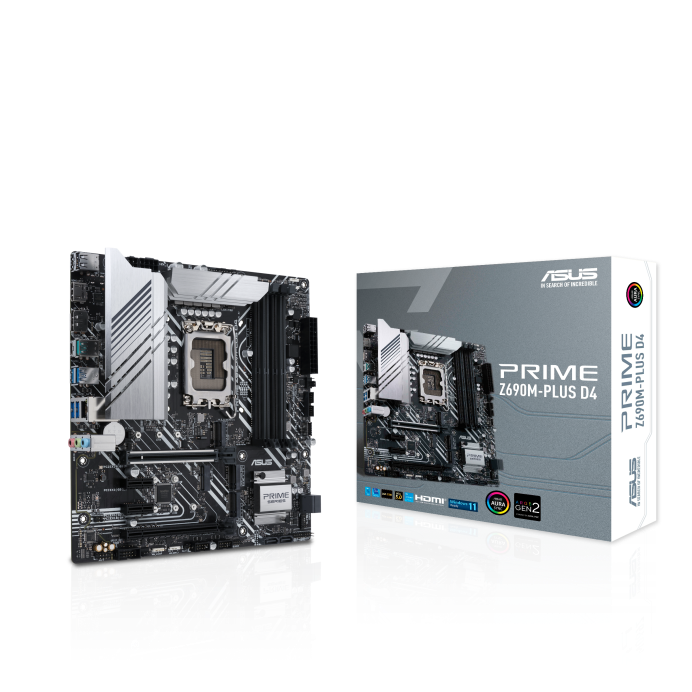  ASUS PRIME Z690M-PLUS D4 motherboard for 12th gen intel cpu's معالج من اسوس برايم للجيل ال12 من معالجات انتل