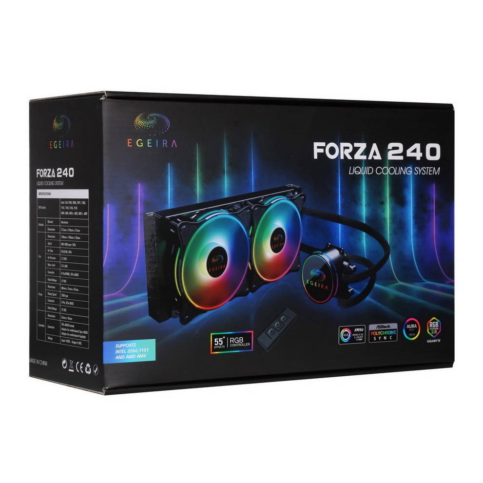 Egeira Forze Halo-ARGB 240mm liquid cooler مبرد مائي ايجيرا بمروحتين