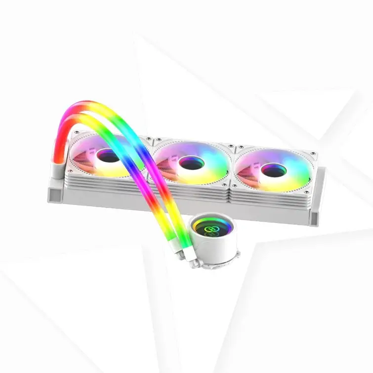 High End Everest 360MM WHITE ARGB TUBE LIQUID CPU RADIATIR مبرد مائي من هاي اند