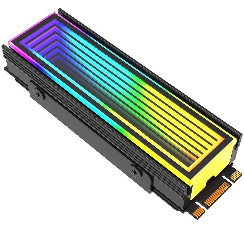 Spear RGB 491 ARGB Black M.2 SSD مشتت حراري 