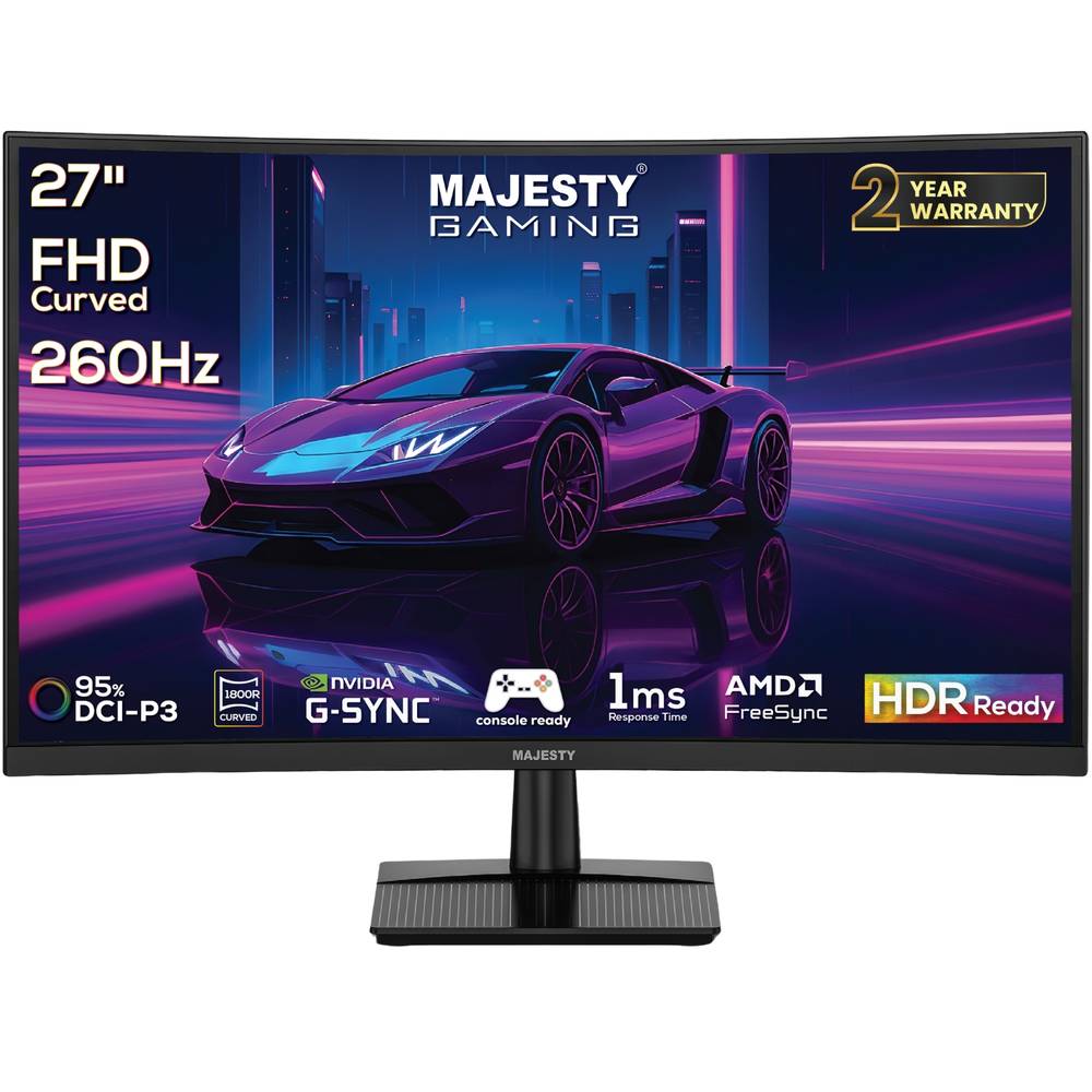 Majesty 27 Inch Curved 260Hz FHD شاشة ألعاب ماجيستي 27 انش منحنية