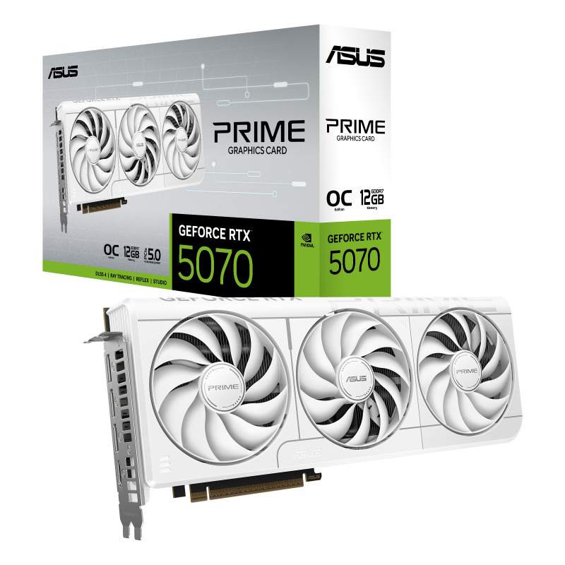 ASUS PRIME RTX 5070 White OC 12GB كرت شاشة اسوس 5070 ابيض