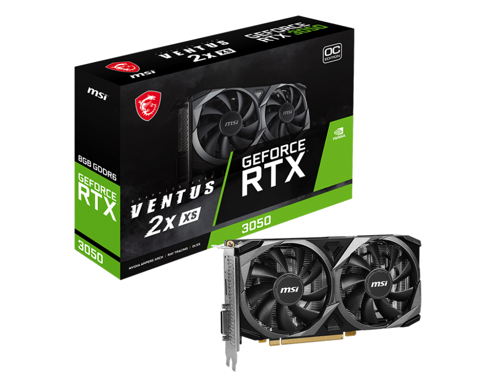 MSİ GeForce RTX 3050 VENTUS 2X XS 8G OC كرت شاشة من اسوس 3050