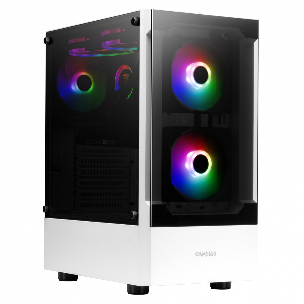 Gamdias Talos E3 Midtower tgx2 fanx3 case كيس جامدياس ابيض