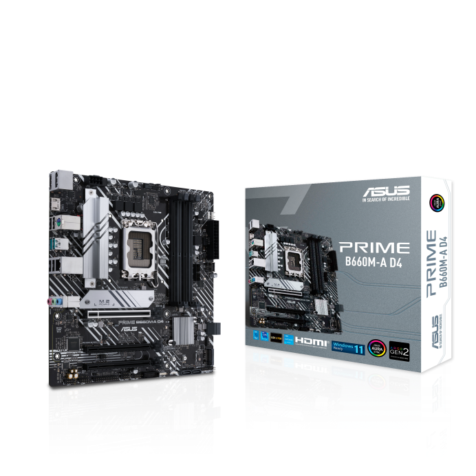 مذربورد من اسوس للجيل ال12 من معالجات انتل ASUS PRIME B660M-A D4 12th gen motherboard