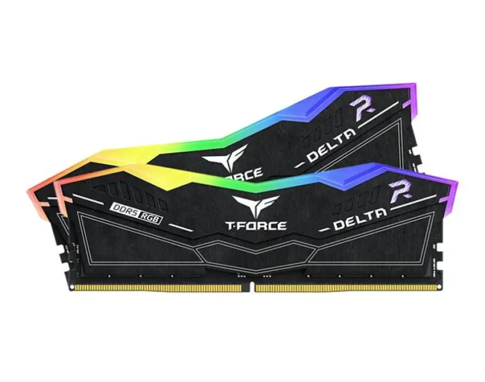 Team T-Force Delta RGB 16GB 2x8GB  DDR5 5200mhz Black رام تي فورس 16 قيقا
